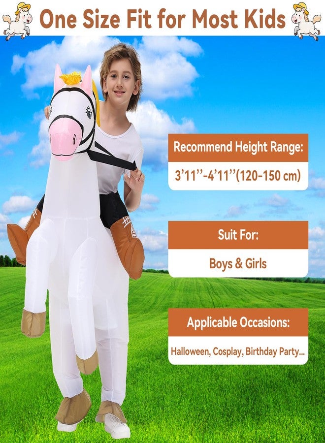 Stegosaurus Inflatable Horse Costume for Kids Halloween Blow up Costumes White Horse Costumes Funny Costumes for Boys Girls Cosplay Party - Image 3